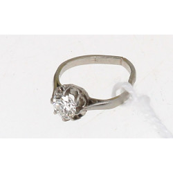 Bague solitaire diamant en or gris, diam