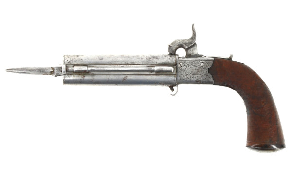 Pistolet à percussion anglais à double c