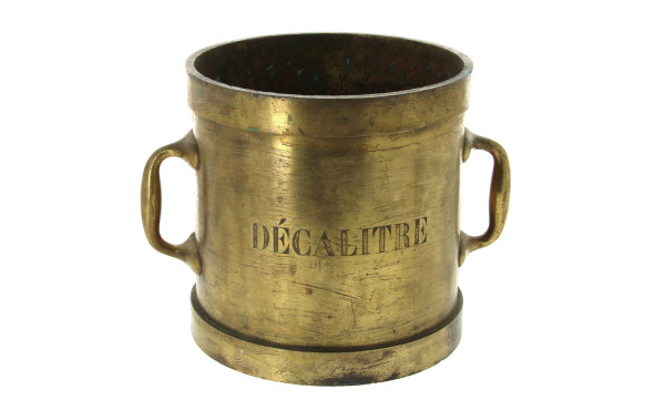 DECALITRE - Mesure à deux anses en bronz