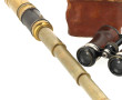 Longue-vue ancienne en laiton et cuir : 