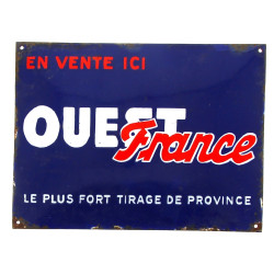 OUEST FRANCE - PLAQUE publicitaire bombé