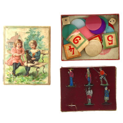 JOUETS ANCIENS - 5 petits plats d'étain 