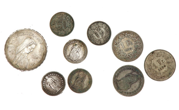 Lot de monnaies argent suisse (835e): 3 