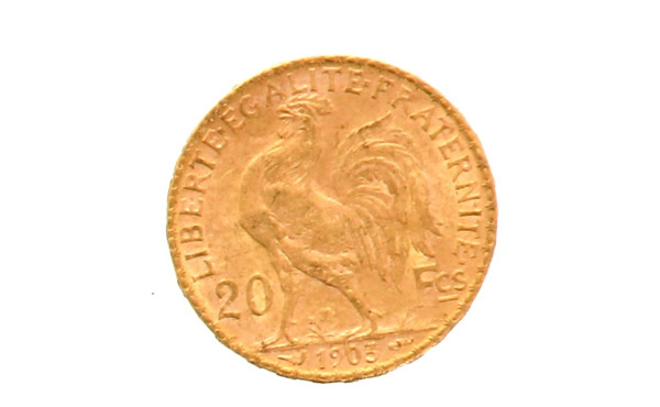 Pièce de 20 F or (non visible- stockée e