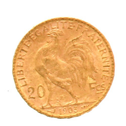 Pièce de 20 F or (non visible- stockée e