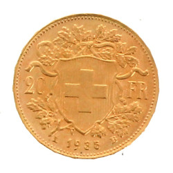 1 p. 20 fr or suisse 1935 poids 6,5 grs