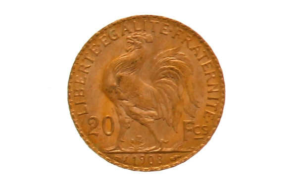 Pièce de 20 F or (non visible- stockée e