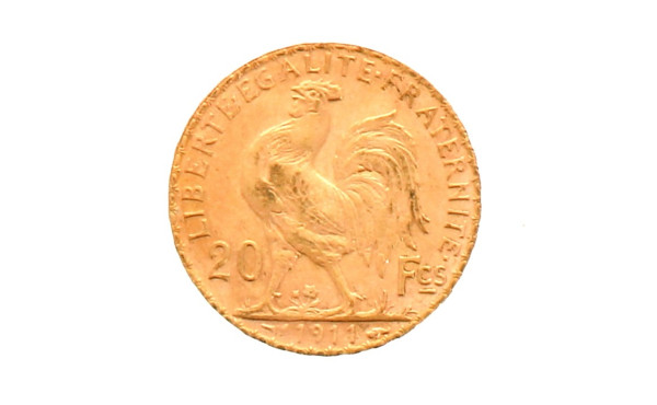 Pièce de 20 F or (non visible- stockée e