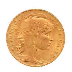 1 p. 20 fr or au coq 1909 poids 6,5 grs