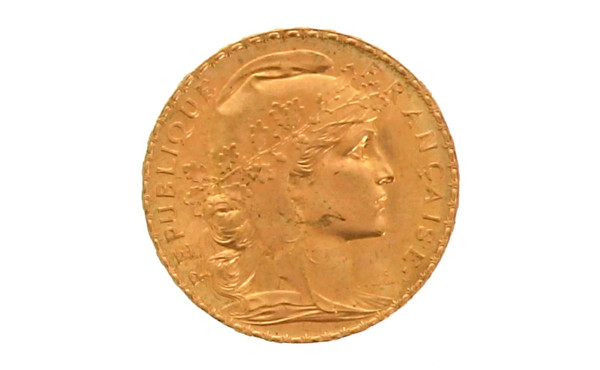 1 p. 20 fr or au coq 1912 poids 6,5 grs