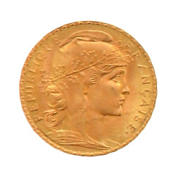 1 p. 20 fr or au coq 1914 poids 6,5 grs