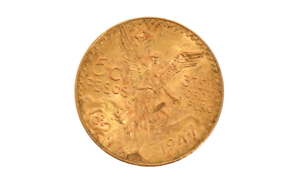 50 pesos or poids 41,6 grs (non visible-