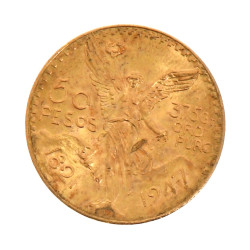 50 pesos or poids 41,6 grs (non visible-