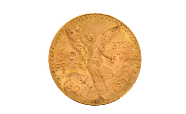 50 pesos or poids 41,6 grs (non visible-