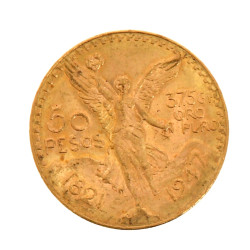 50 pesos or poids 41,6 grs (non visible-