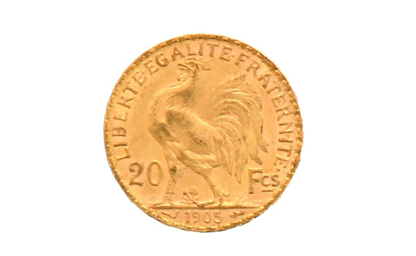Pièce de 20 F or (non visible- stockée e