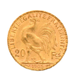 Pièce de 20 F or (non visible- stockée e