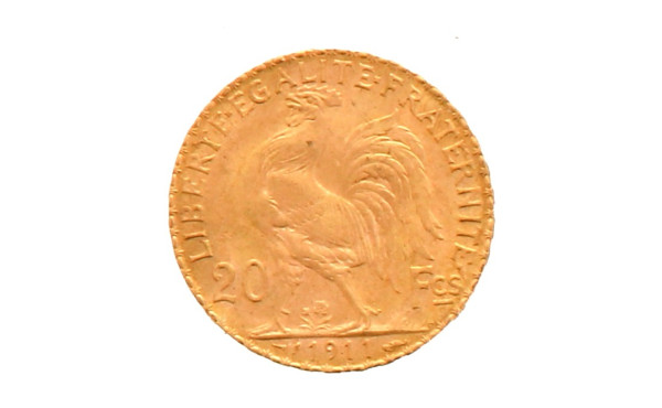 Pièce de 20 F or (non visible- stockée e