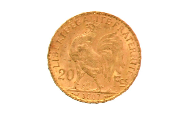 Pièce de 20 F or (non visible- stockée e