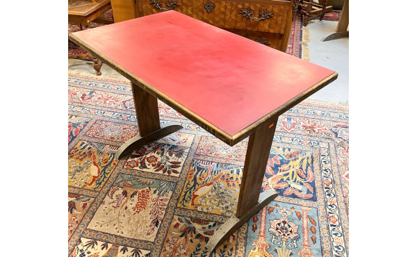 Table bistrot ancienne en bois et platea
