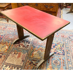 Table bistrot ancienne en bois et platea