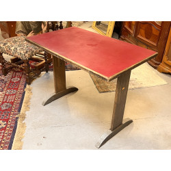 Table bistrot ancienne en bois et platea