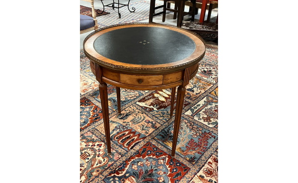 Table style bouillotte, plateau gainé d'