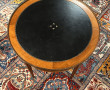 Table style bouillotte, plateau gainé d'