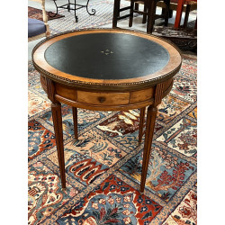 Table style bouillotte, plateau gainé d'