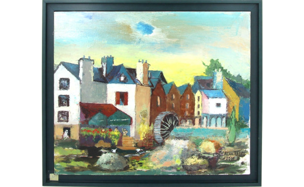 Alain GRAVIE (Xxè-XXIè) "Paysage de Pont