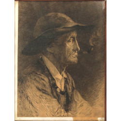 Louis LE COUTEUX (Xxe) "Breton à la pipe