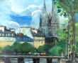Alain GRAVIE (Xxè-XXIè) "Vue de Quimper"