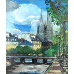 Alain GRAVIE (Xxè-XXIè) "Vue de Quimper"