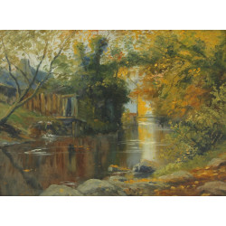 Emile GAUFFRIAUD (1877-1957) "Lavandière