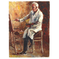 P.TESSON (Xxème) "Le peintre Barrois au 