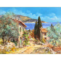 N.CHALON (Xxème) "Paysage de bord de mer