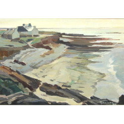 Marcel DULIEU (Xxème) "Plage en Finistèr