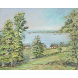 J.SALAUN (Xxème) "Vue des Plomarc'h", hu