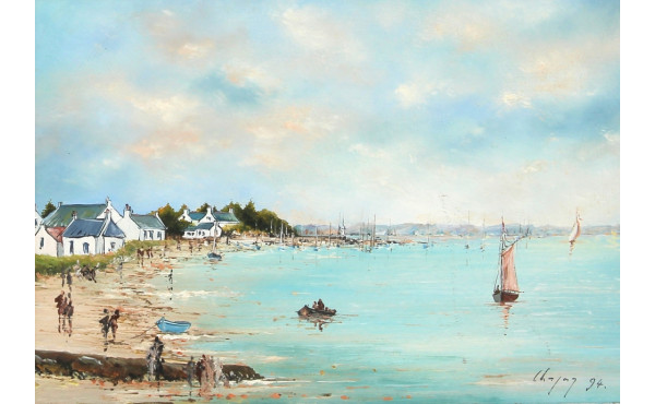 CHAPUY (Xxème) "Paysage de bord de mer e