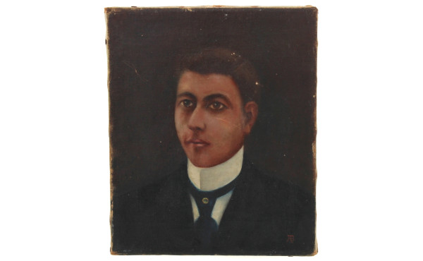 Monogramme AB "Portrait d'homme", huile 