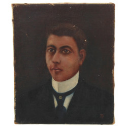 Monogramme AB "Portrait d'homme", huile 