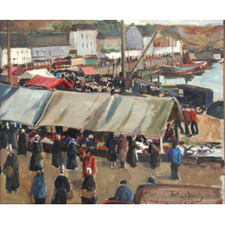 Julius SMITH (1885-1960) "Scène de march