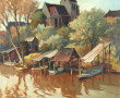Gabriel VIE (1888-1973) "Rives du Long à