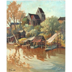 Gabriel VIE (1888-1973) "Rives du Long à
