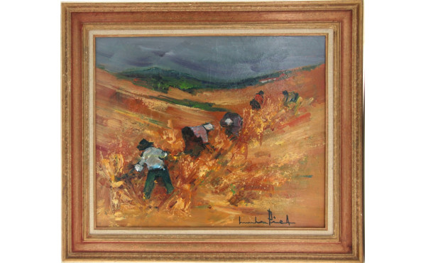 Michel PIEL (1930-2016) "Moissonneurs à 