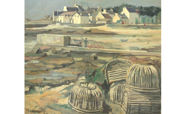 Marcel DULIEU (Xxème) "Lesconil", huile 