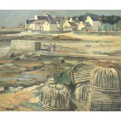 Marcel DULIEU (Xxème) "Lesconil", huile 
