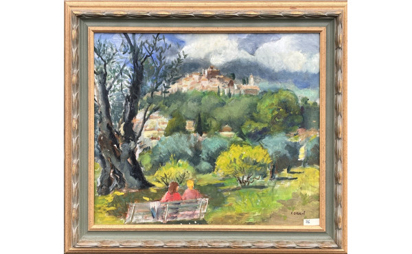 Alain GRAVIE (Xxè-XXIè) "Couple assis su