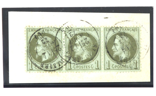 FRANCE - Bande de 3 TP n° 25 oblitérés s