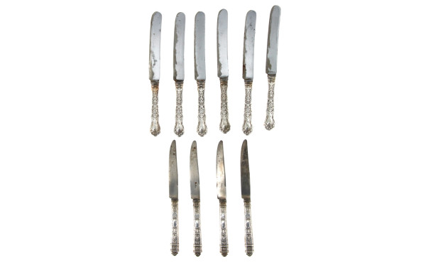 4 couteaux à entremet XIXème, manches ar